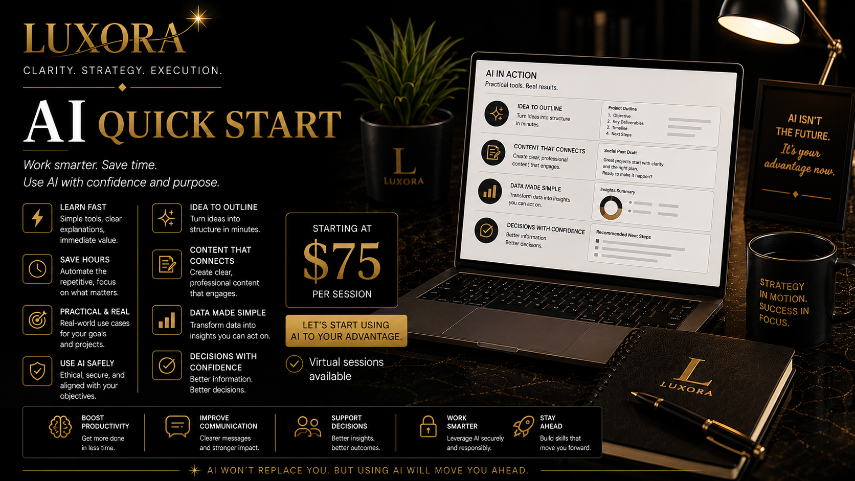LUXORA AI Quick Start promotional image